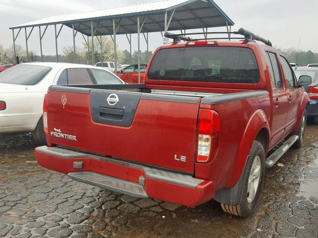 1N6AD07U86C461257 - 2006 NISSAN FRONTIER C RED photo 4