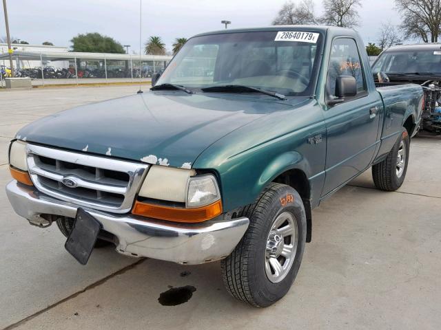 1FTYR10V4YPA72607 - 2000 FORD RANGER GREEN photo 2