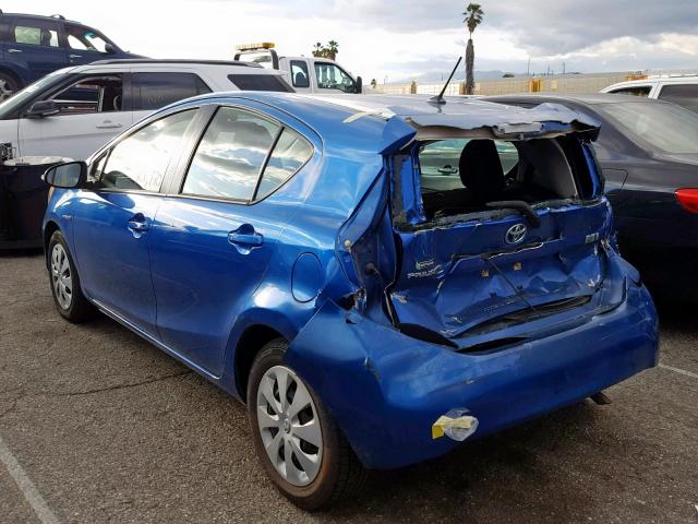 JTDKDTB39D1554241 - 2013 TOYOTA PRIUS C BLUE photo 3