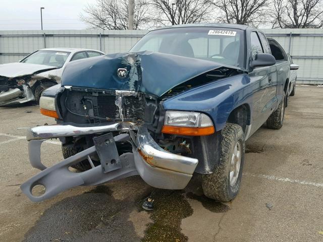 1B7GG23X5VS124808 - 1997 DODGE DAKOTA BLUE photo 2