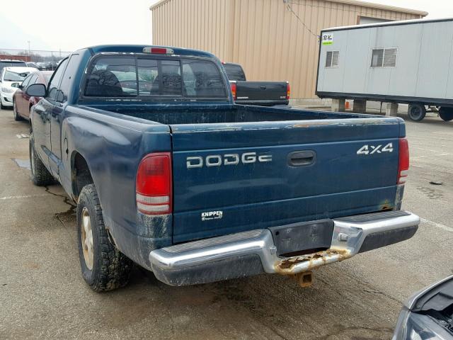 1B7GG23X5VS124808 - 1997 DODGE DAKOTA BLUE photo 3