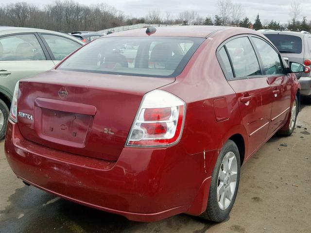 3N1AB61E78L647105 - 2008 NISSAN SENTRA 2.0 MAROON photo 4