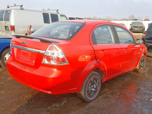KL1TD56608B095340 - 2008 CHEVROLET AVEO BASE Қызыл фото 4