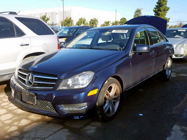 WDDGF4HB6EA942376 - 2014 MERCEDES-BENZ C 250 BLUE photo 2