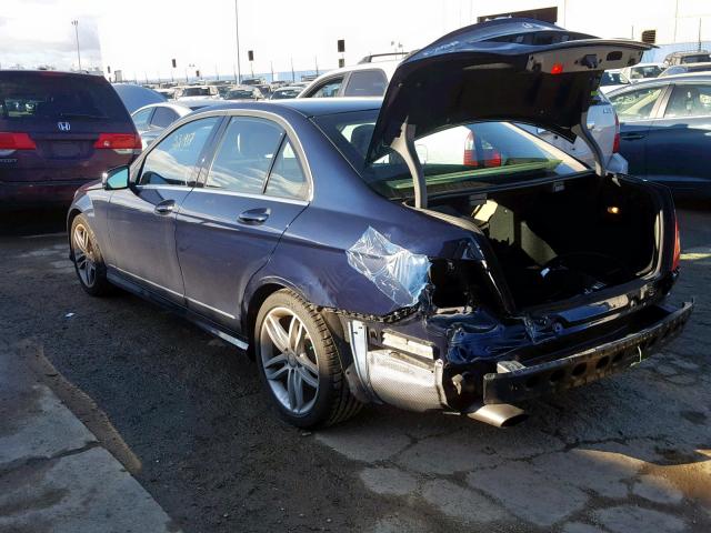 WDDGF4HB6EA942376 - 2014 MERCEDES-BENZ C 250 BLUE photo 3