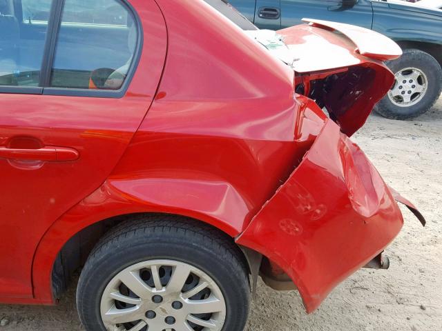 1G1AD5F53A7130901 - 2010 CHEVROLET COBALT 1LT RED photo 9