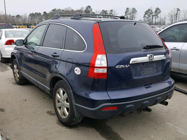 JHLRE48707C073317 - 2007 HONDA CR-V EXL BLUE photo 3