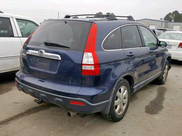 JHLRE48707C073317 - 2007 HONDA CR-V EXL BLUE photo 4