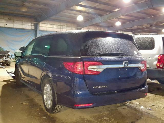 5FNRL6H27KB026719 - 2019 HONDA ODYSSEY LX BLUE photo 3