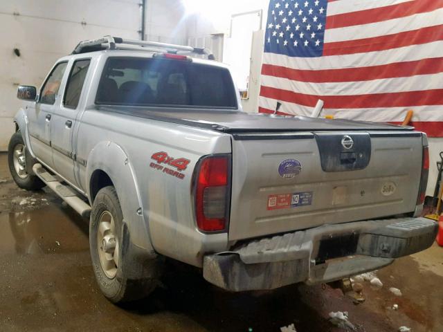 1N6ED29Y92C315439 - 2002 NISSAN FRONTIER C SILVER photo 3