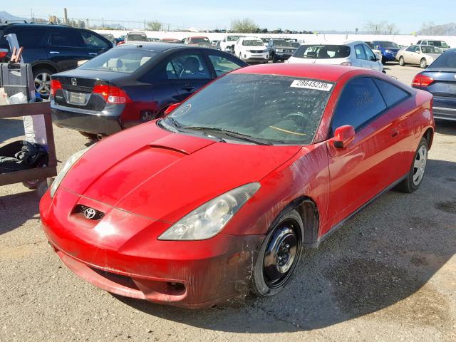 JTDDR32T820114167 - 2002 TOYOTA CELICA GT RED photo 2