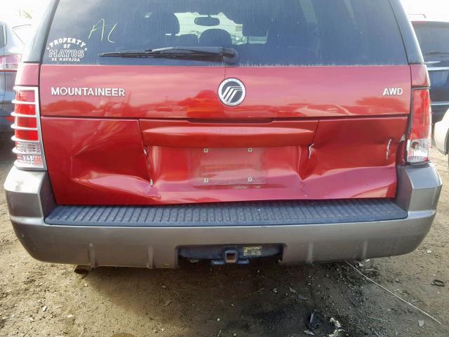 4M2ZU86K14ZJ47071 - 2004 MERCURY MOUNTAINEE RED photo 9