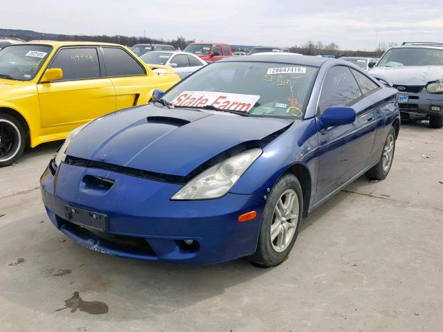 JTDDR32TX20121329 - 2002 TOYOTA CELICA GT BLUE photo 2