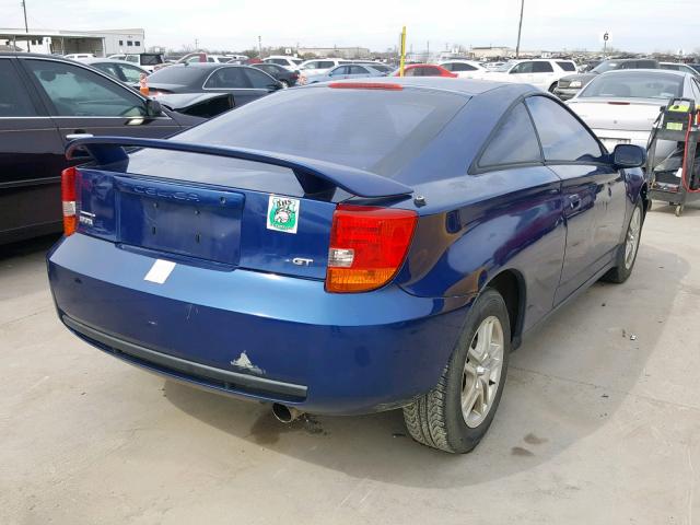 JTDDR32TX20121329 - 2002 TOYOTA CELICA GT BLUE photo 4