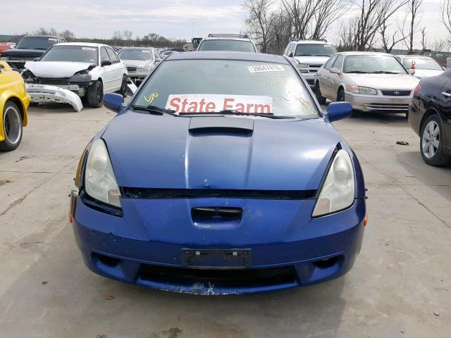 JTDDR32TX20121329 - 2002 TOYOTA CELICA GT BLUE photo 9