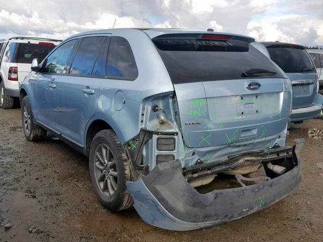 2FMDK48C88BB45889 - 2008 FORD EDGE SEL BLUE photo 3