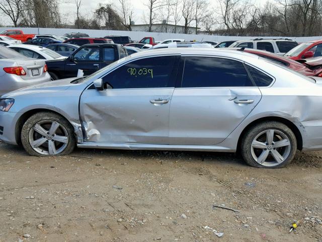 1VWBP7A39DC048877 - 2013 VOLKSWAGEN PASSAT SE SILVER photo 9