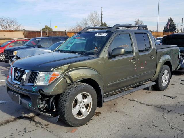 1N6AD07U25C405538 - 2005 NISSAN FRONTIER C GREEN photo 2