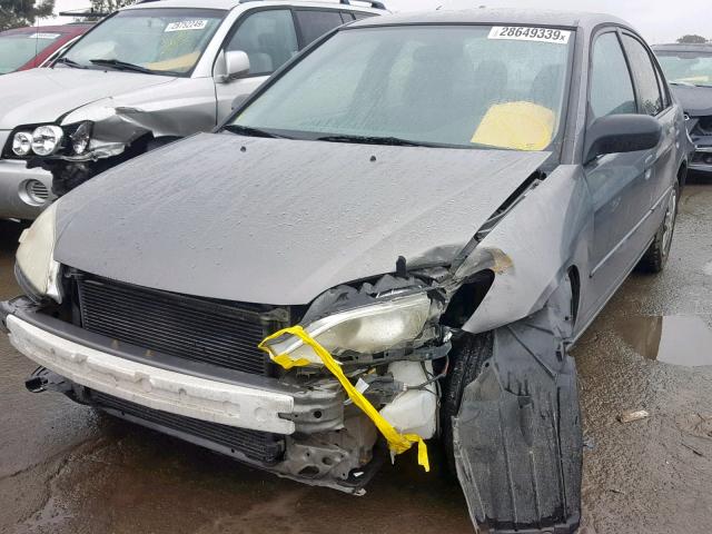 1HGES16345L026549 - 2005 HONDA CIVIC DX V GRAY photo 2