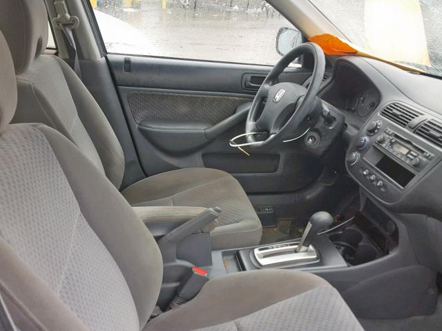 1HGES16345L026549 - 2005 HONDA CIVIC DX V GRAY photo 5