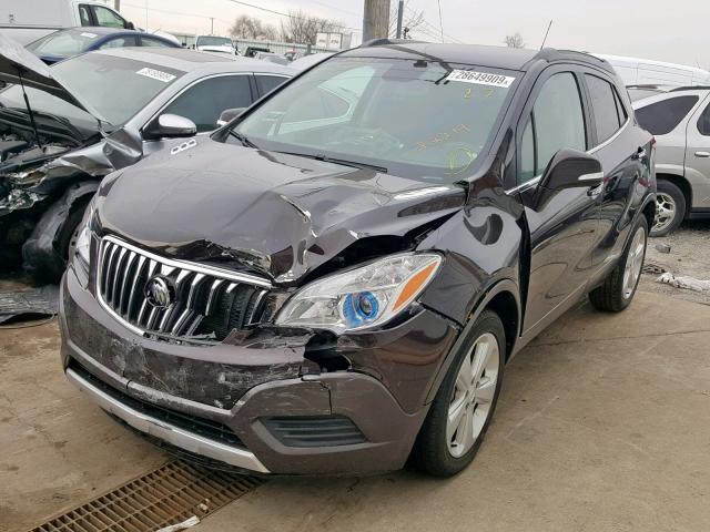 KL4CJASB3GB522662 - 2016 BUICK ENCORE BROWN photo 2