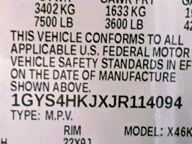 1GYS4HKJXJR114094 - 2018 CADILLAC ESCALADE E GRAY photo 10