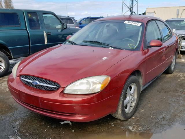 1FAFP55UX2G167268 - 2002 FORD TAURUS SES BURGUNDY photo 2