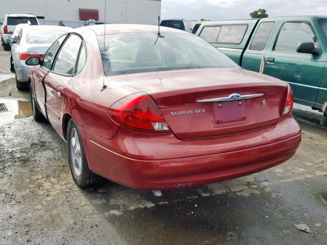 1FAFP55UX2G167268 - 2002 FORD TAURUS SES BURGUNDY photo 3