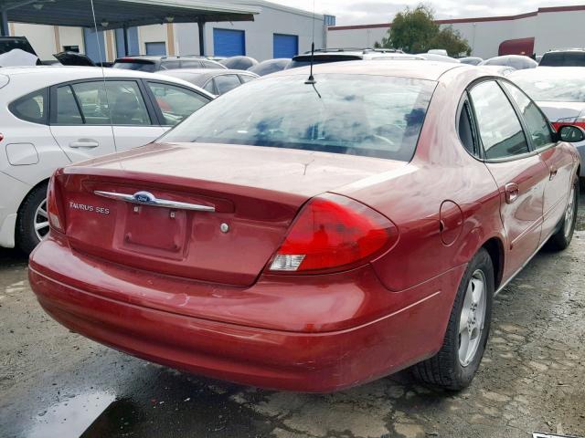 1FAFP55UX2G167268 - 2002 FORD TAURUS SES BURGUNDY photo 4