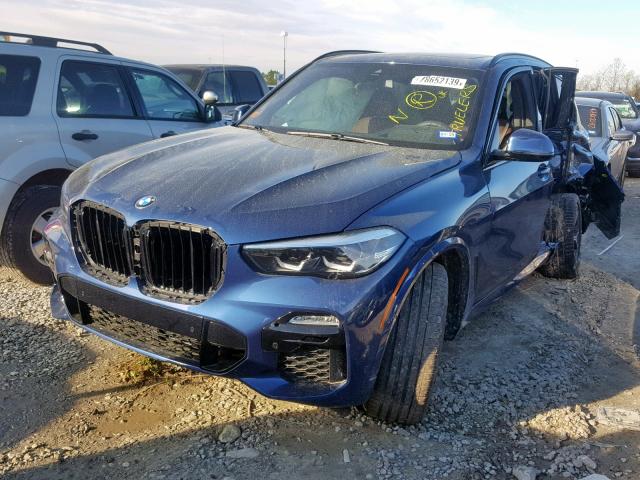 5UXCR6C53KLL06834 - 2019 BMW X5 XDRIVE4 BLUE photo 2