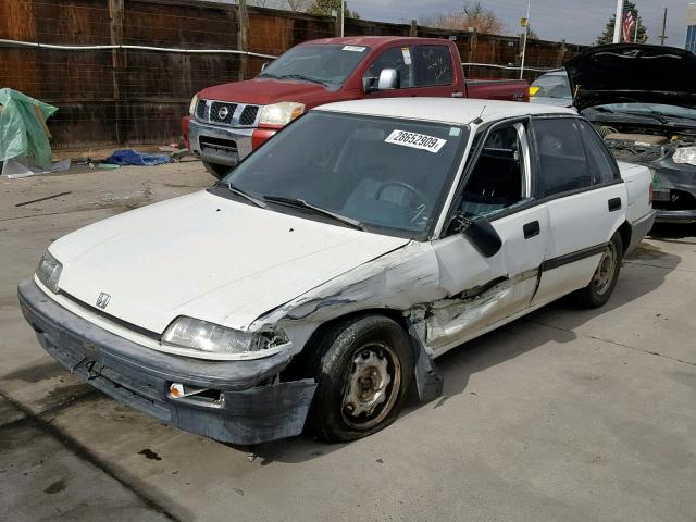 1HGED3641KA062219 - 1989 HONDA CIVIC DX WHITE photo 2