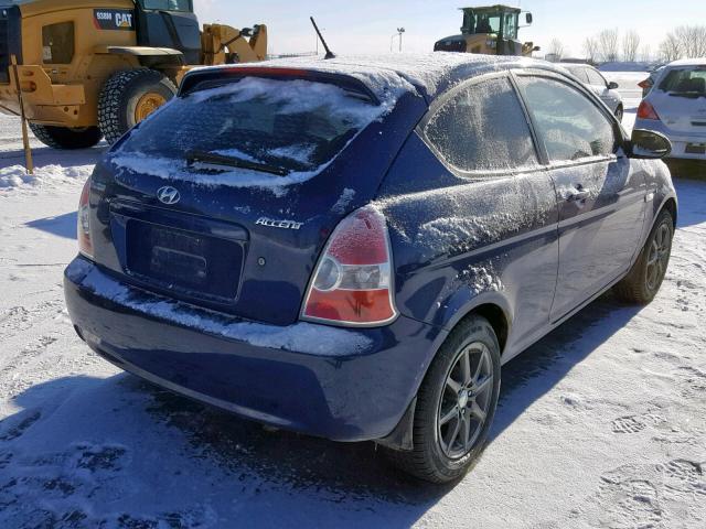 KMHCN35C68U059315 - 2008 HYUNDAI ACCENT BAS BLUE photo 4