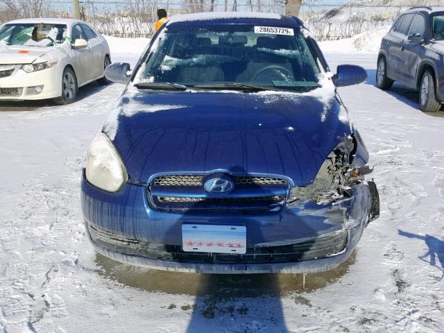 KMHCN35C68U059315 - 2008 HYUNDAI ACCENT BAS BLUE photo 9