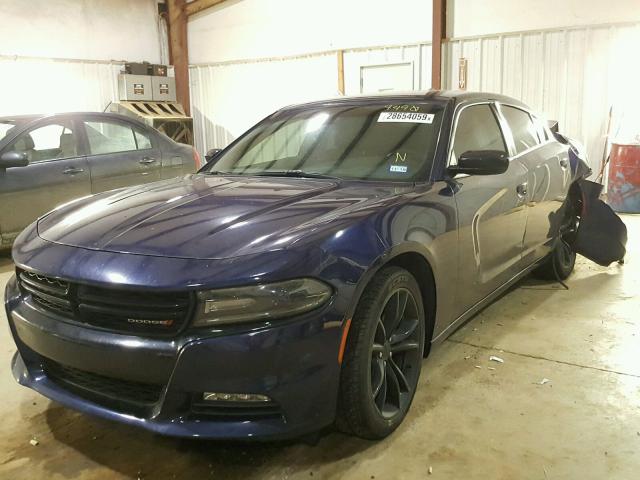 2C3CDXHG2GH327490 - 2016 DODGE CHARGER SX BLUE photo 2