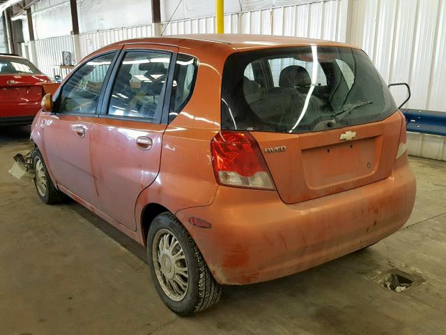 KL1TD62695B415598 - 2005 CHEVROLET AVEO BASE ნარინჯისფერი ფოტო 3