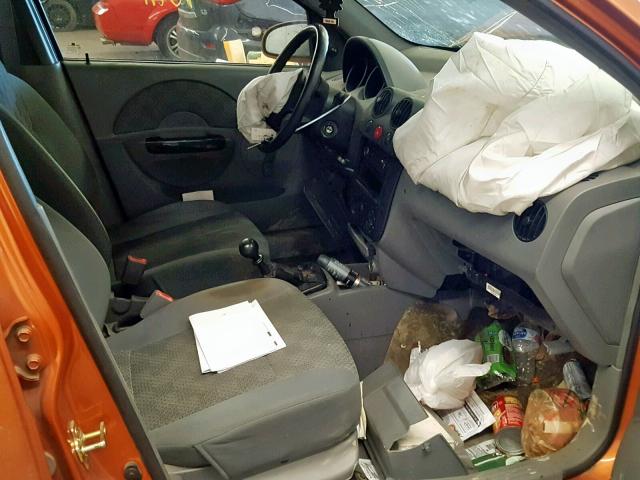 KL1TD62695B415598 - 2005 CHEVROLET AVEO BASE ნარინჯისფერი ფოტო 5