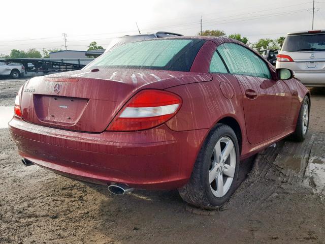 WDBWK54F17F142847 - 2007 MERCEDES-BENZ SLK 280 BURGUNDY photo 4