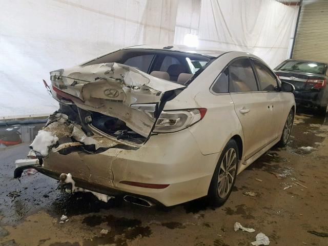 5NPE34AF0FH058693 - 2015 HYUNDAI SONATA SPO WHITE photo 4