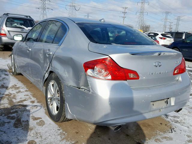 JN1CV6AR1BM350119 - 2011 INFINITI G37 SILVER photo 3