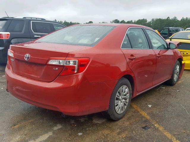4T4BF1FK1CR182151 - 2012 TOYOTA CAMRY BASE RED photo 4