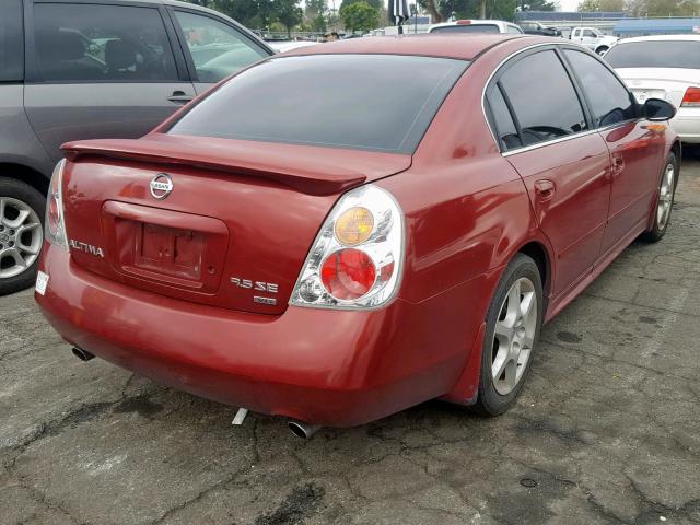 1N4BL11D23C306620 - 2003 NISSAN ALTIMA SE RED photo 4