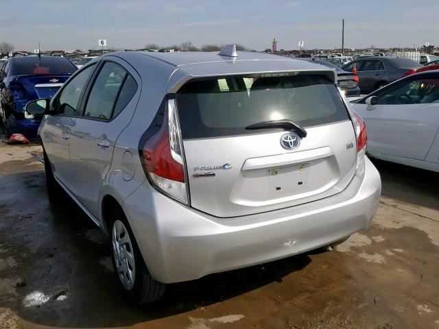 JTDKDTB35G1137915 - 2016 TOYOTA PRIUS C SILVER photo 3