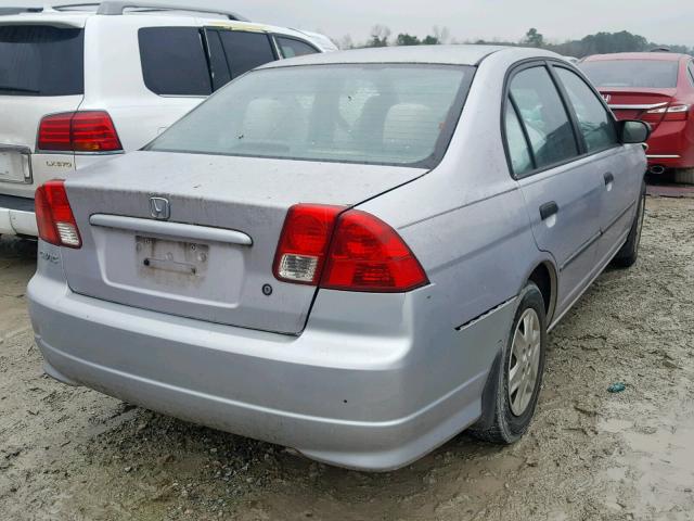 1HGES163X4L006093 - 2004 HONDA CIVIC DX V SILVER photo 4