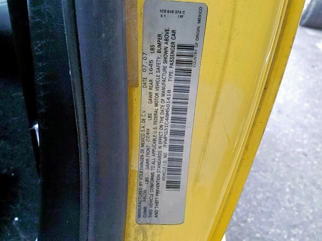 3VWPG31C48M501418 - 2008 VOLKSWAGEN NEW BEETLE Sarı foto 10