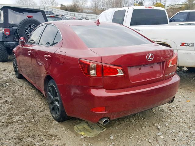 JTHCF5C20B5047183 - 2011 LEXUS IS 250 RED photo 3