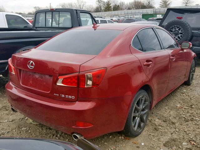 JTHCF5C20B5047183 - 2011 LEXUS IS 250 RED photo 4