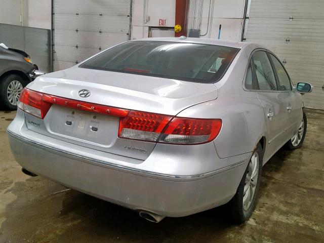 KMHFC46F37A242155 - 2007 HYUNDAI AZERA SE SILVER photo 4