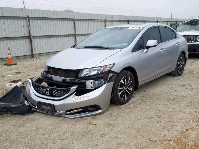 19XFB2F91DE048724 - 2013 HONDA CIVIC EXL SILVER photo 2