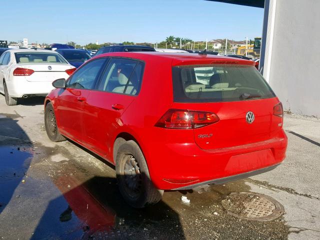 3VW2A7AU8FM018281 - 2015 VOLKSWAGEN GOLF TDI RED photo 3