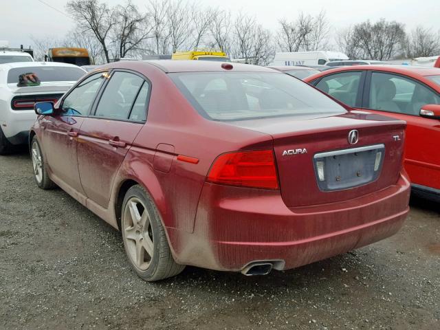 19UUA66255A035890 - 2005 ACURA TL RED photo 3